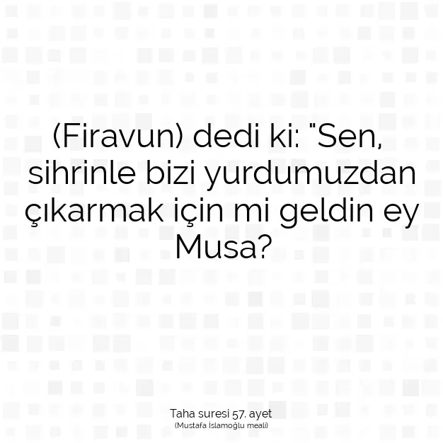 Ayetbul | Kuran Mealleri | Quran | Taha suresi 57. ayet