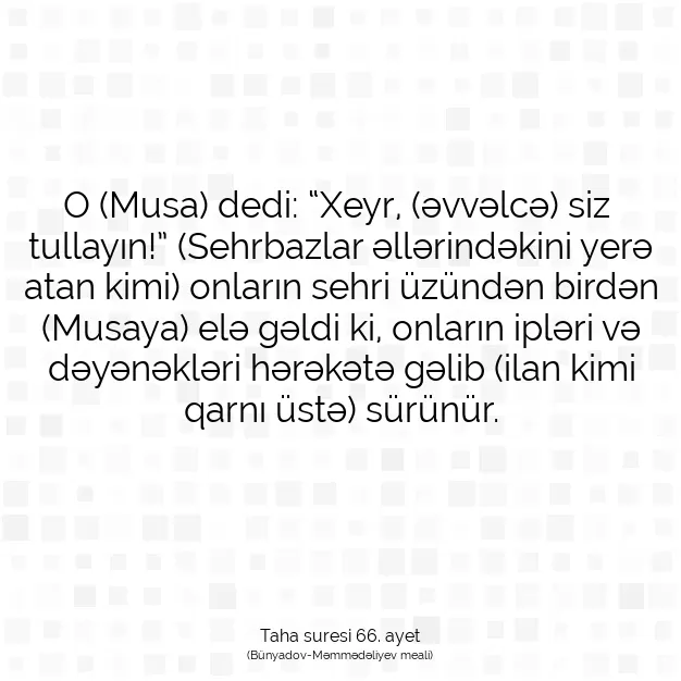 Ayetbul | Kuran Mealleri | Quran | Taha suresi 66. ayet