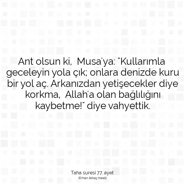 Ayetbul | Kuran Mealleri | Quran | Taha suresi 77. ayet