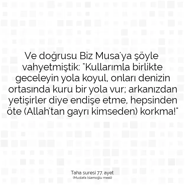 Ayetbul | Kuran Mealleri | Quran | Taha suresi 77. ayet