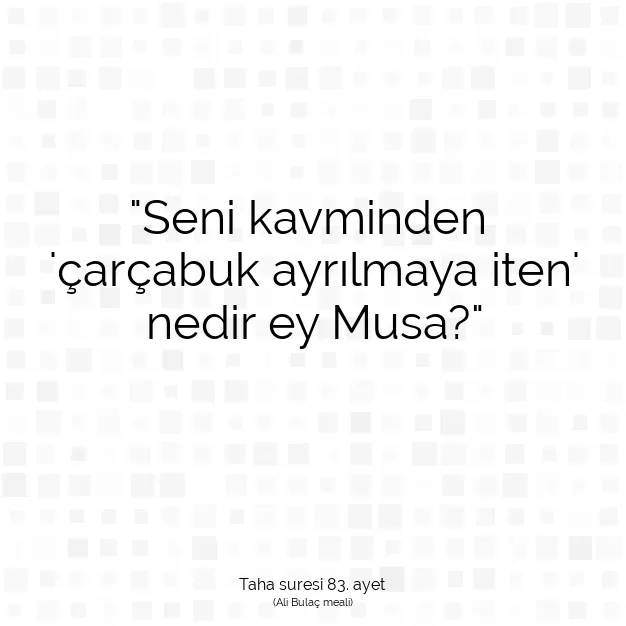 Ayetbul | Kuran Mealleri | Quran | Taha suresi 83. ayet