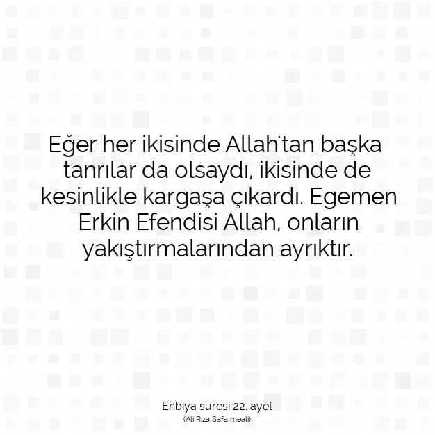 Ayetbul | Kuran Mealleri | Quran | Enbiya suresi 22. ayet