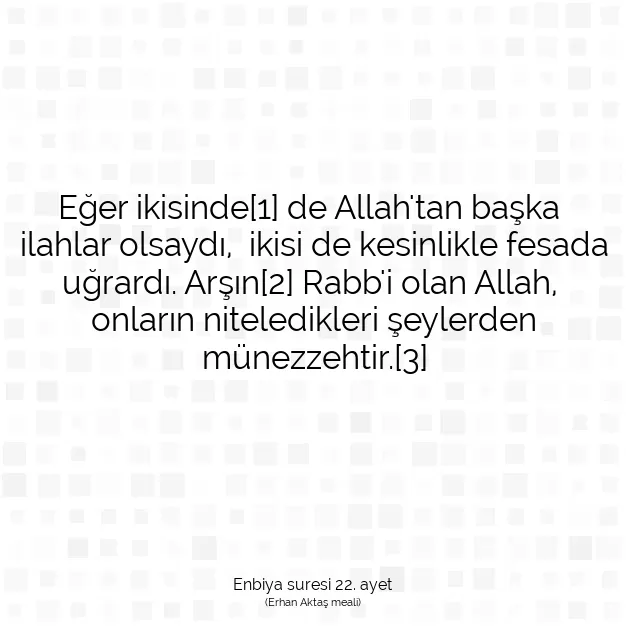 Ayetbul | Kuran Mealleri | Quran | Enbiya suresi 22. ayet