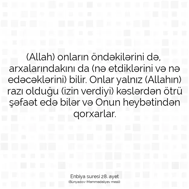 Ayetbul | Kuran Mealleri | Quran | Enbiya suresi 28. ayet