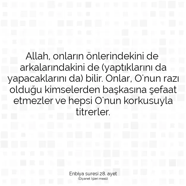 Ayetbul | Kuran Mealleri | Quran | Enbiya suresi 28. ayet