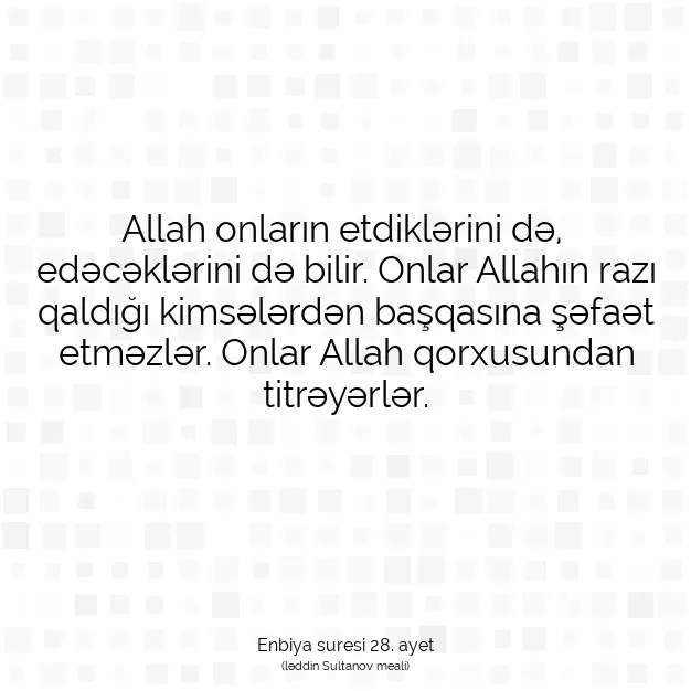 Ayetbul | Kuran Mealleri | Quran | Enbiya suresi 28. ayet