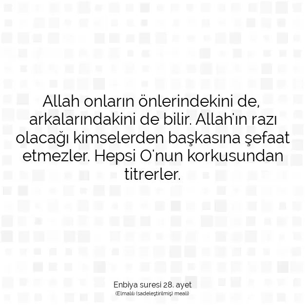 Ayetbul | Kuran Mealleri | Quran | Enbiya suresi 28. ayet