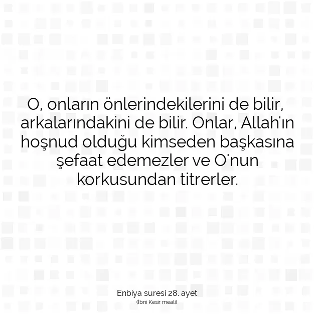 Ayetbul | Kuran Mealleri | Quran | Enbiya suresi 28. ayet