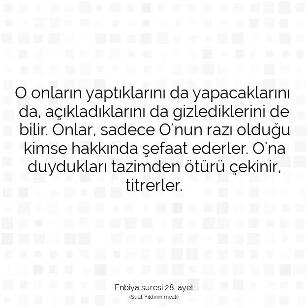 Ayetbul | Kuran Mealleri | Quran | Enbiya suresi 28. ayet