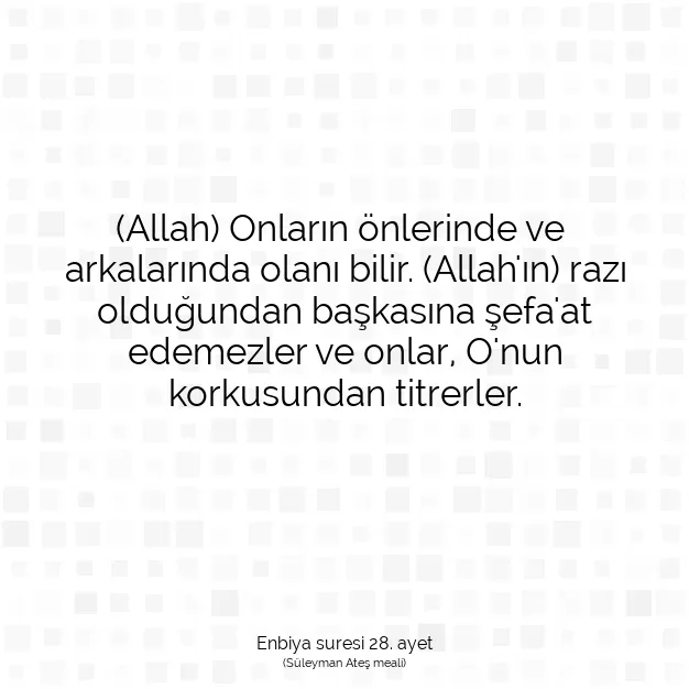 Ayetbul | Kuran Mealleri | Quran | Enbiya suresi 28. ayet