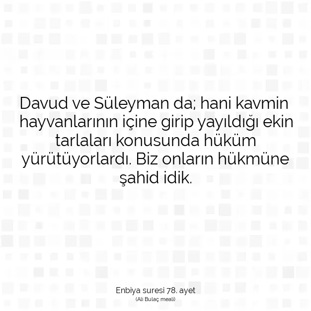 Ayetbul | Kuran Mealleri | Quran | Enbiya suresi 78. ayet