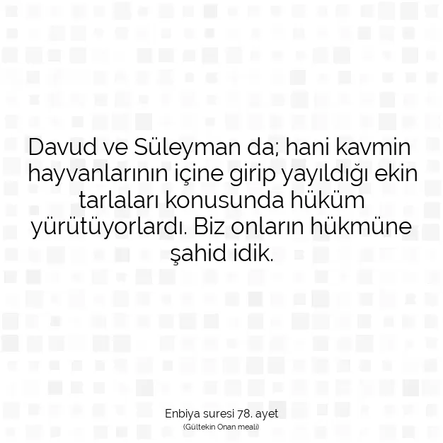 Ayetbul | Kuran Mealleri | Quran | Enbiya suresi 78. ayet