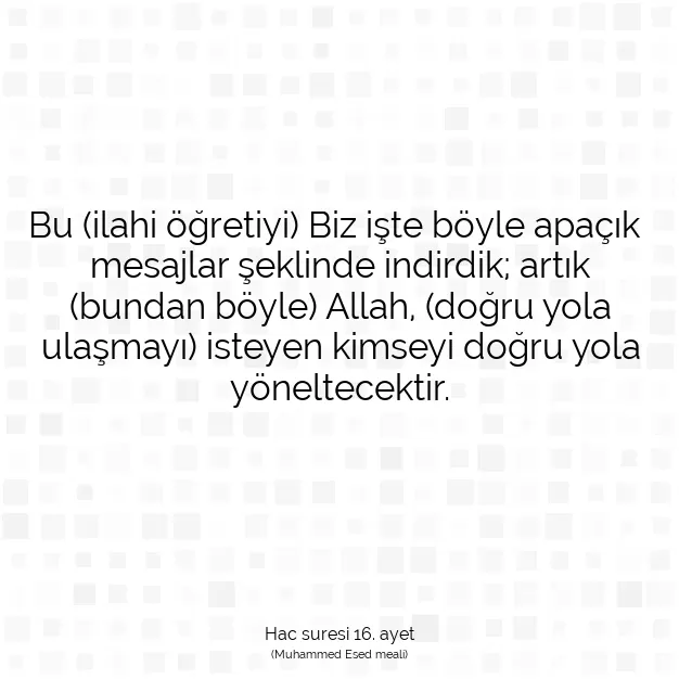 Ayetbul | Kuran Mealleri | Quran | Hac suresi 16. ayet