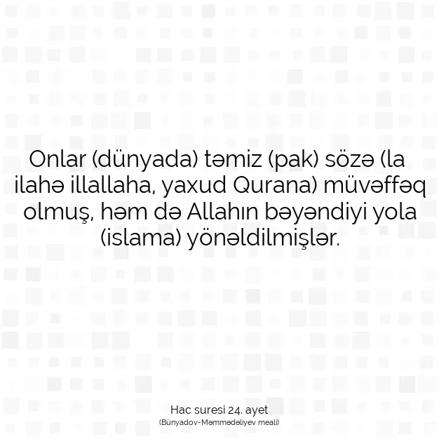 Ayetbul | Kuran Mealleri | Quran | Hac suresi 24. ayet