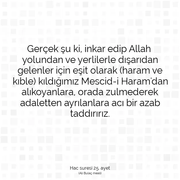 Ayetbul | Kuran Mealleri | Quran | Hac suresi 25. ayet