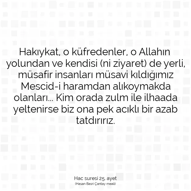 Ayetbul | Kuran Mealleri | Quran | Hac suresi 25. ayet