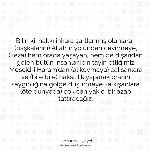 Ayetbul | Kuran Mealleri | Quran | Hac suresi 25. ayet