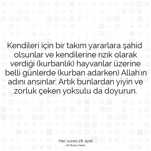 Ayetbul | Kuran Mealleri | Quran | Hac suresi 28. ayet