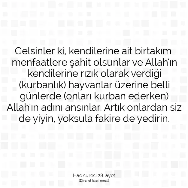 Ayetbul | Kuran Mealleri | Quran | Hac suresi 28. ayet