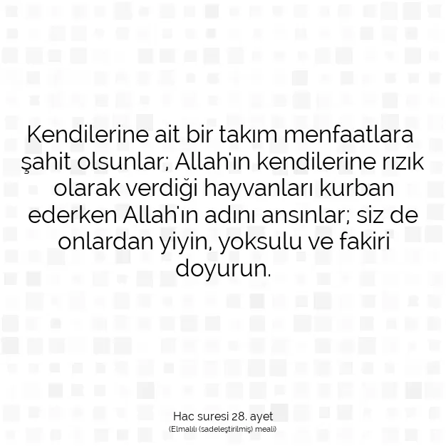 Ayetbul | Kuran Mealleri | Quran | Hac suresi 28. ayet