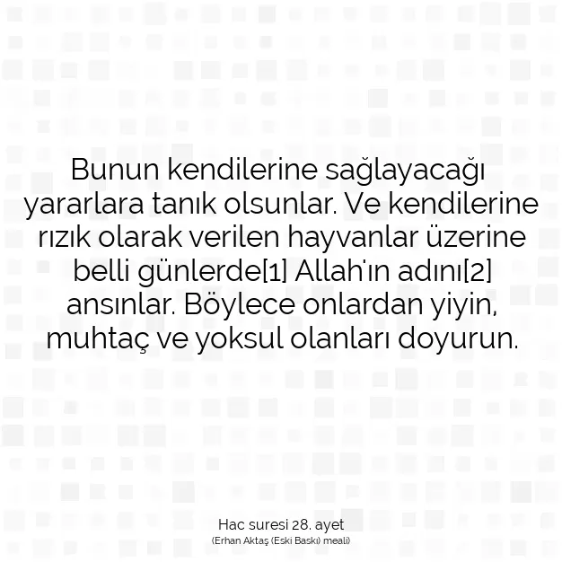 Ayetbul | Kuran Mealleri | Quran | Hac suresi 28. ayet