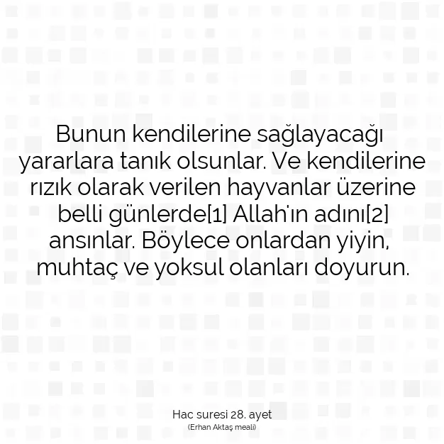 Ayetbul | Kuran Mealleri | Quran | Hac suresi 28. ayet