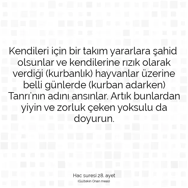 Ayetbul | Kuran Mealleri | Quran | Hac suresi 28. ayet