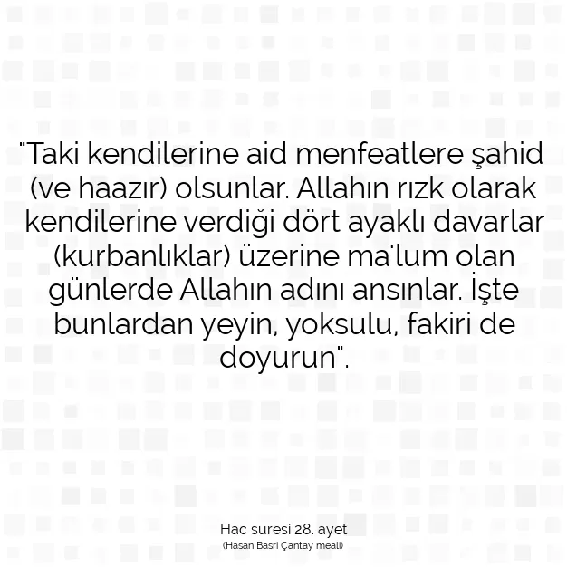 Ayetbul | Kuran Mealleri | Quran | Hac suresi 28. ayet