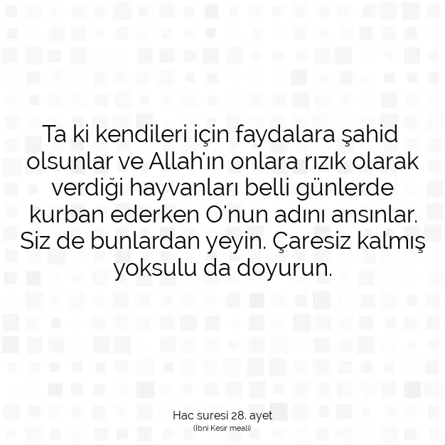 Ayetbul | Kuran Mealleri | Quran | Hac suresi 28. ayet