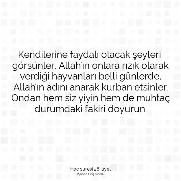 Ayetbul | Kuran Mealleri | Quran | Hac suresi 28. ayet