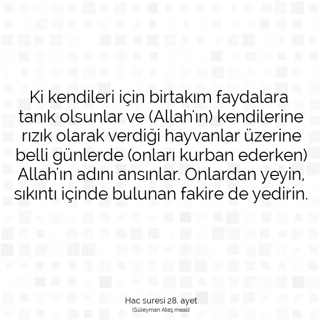 Ayetbul | Kuran Mealleri | Quran | Hac suresi 28. ayet