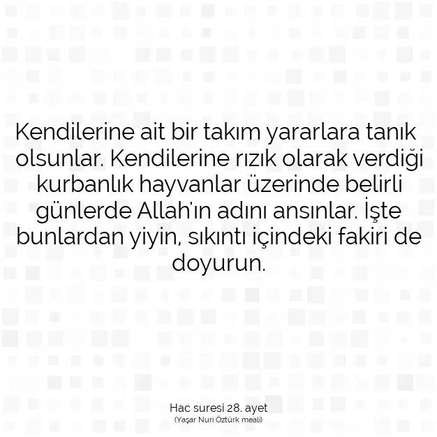 Ayetbul | Kuran Mealleri | Quran | Hac suresi 28. ayet