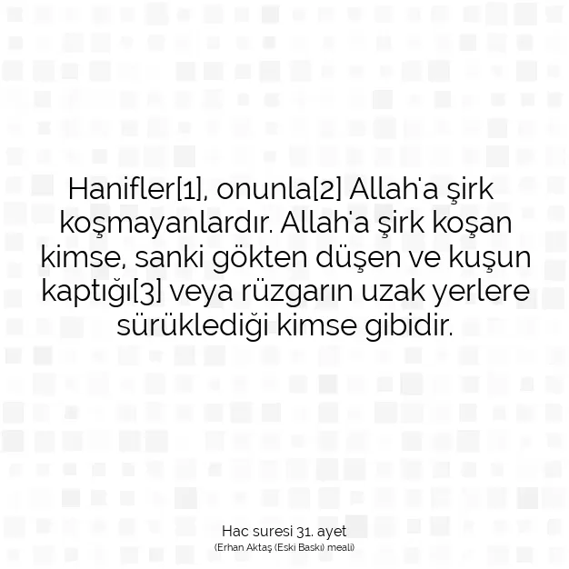 Ayetbul | Kuran Mealleri | Quran | Hac suresi 31. ayet