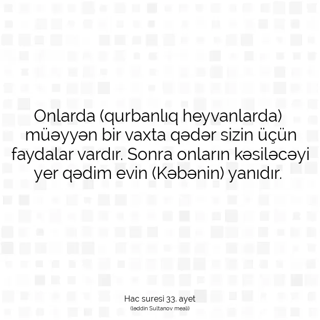 Ayetbul | Kuran Mealleri | Quran | Hac suresi 33. ayet