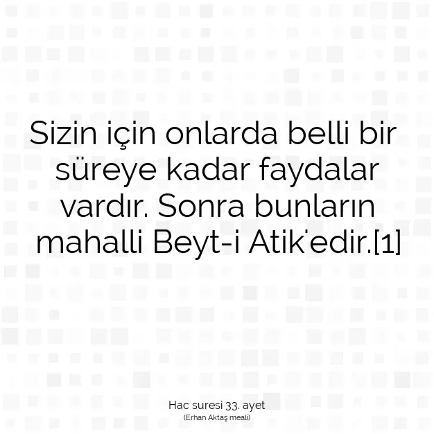 Ayetbul | Kuran Mealleri | Quran | Hac suresi 33. ayet