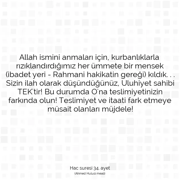 Ayetbul | Kuran Mealleri | Quran | Hac suresi 34. ayet