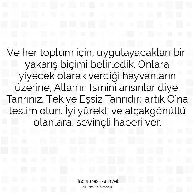 Ayetbul | Kuran Mealleri | Quran | Hac suresi 34. ayet