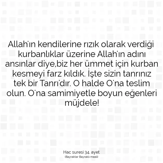 Ayetbul | Kuran Mealleri | Quran | Hac suresi 34. ayet