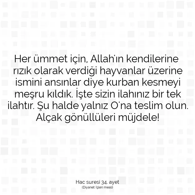 Ayetbul | Kuran Mealleri | Quran | Hac suresi 34. ayet