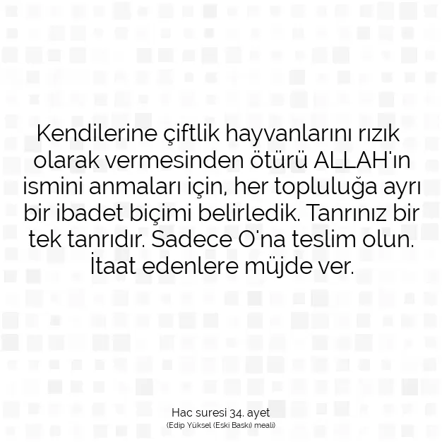 Ayetbul | Kuran Mealleri | Quran | Hac suresi 34. ayet