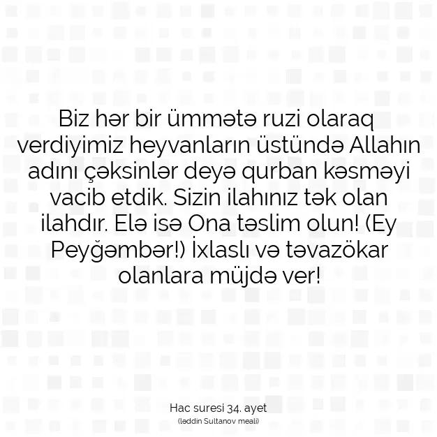 Ayetbul | Kuran Mealleri | Quran | Hac suresi 34. ayet