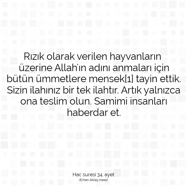 Ayetbul | Kuran Mealleri | Quran | Hac suresi 34. ayet