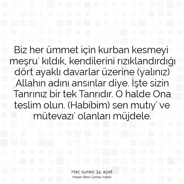 Ayetbul | Kuran Mealleri | Quran | Hac suresi 34. ayet