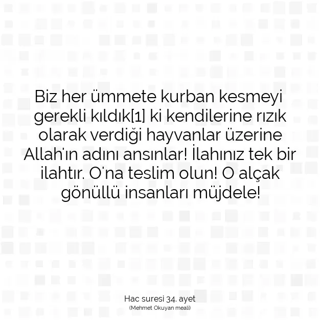 Ayetbul | Kuran Mealleri | Quran | Hac suresi 34. ayet