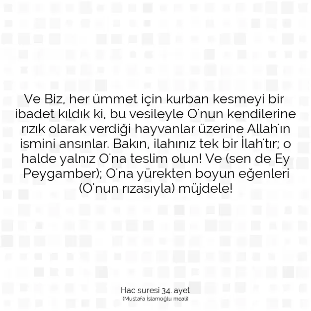 Ayetbul | Kuran Mealleri | Quran | Hac suresi 34. ayet