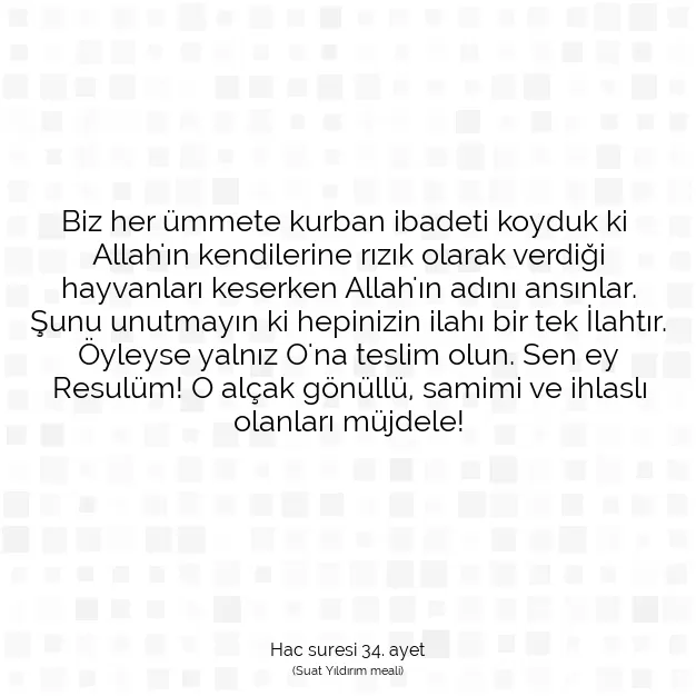 Ayetbul | Kuran Mealleri | Quran | Hac suresi 34. ayet