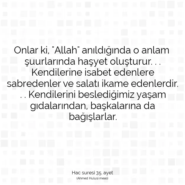 Ayetbul | Kuran Mealleri | Quran | Hac suresi 35. ayet