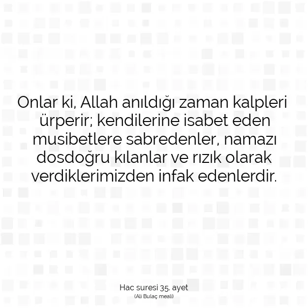 Ayetbul | Kuran Mealleri | Quran | Hac suresi 35. ayet