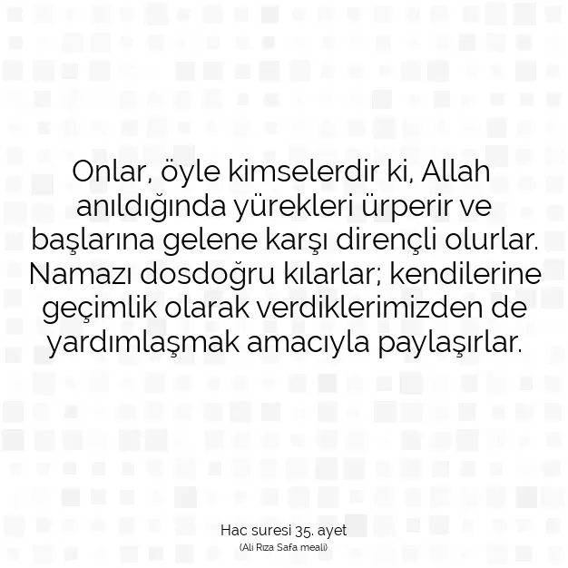 Ayetbul | Kuran Mealleri | Quran | Hac suresi 35. ayet