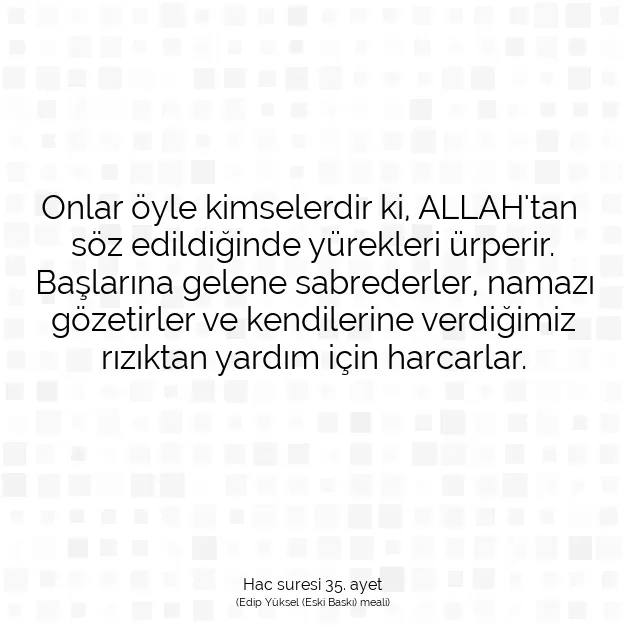 Ayetbul | Kuran Mealleri | Quran | Hac suresi 35. ayet